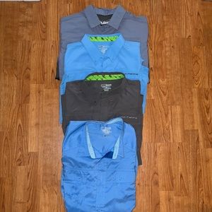 3 Men’s HUK fishing shirts and 1 Men’s KAST gear shirt NWOT all size XL
